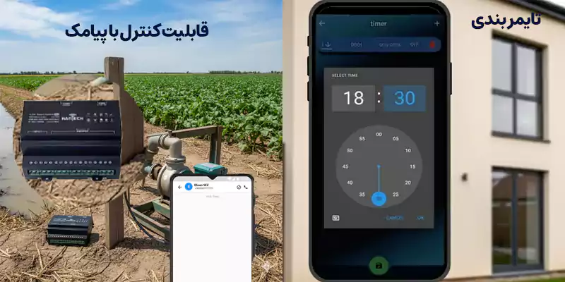 قابلیت کنترل با پیامک و زمان بندی در کنترل 4 کانال پیامکی 