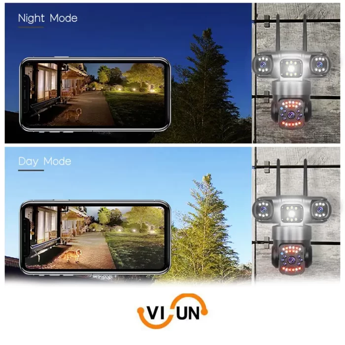 دوربین سیمکارتی ws2122 با ۳ لنز، نرم افزار v380 و آژیر