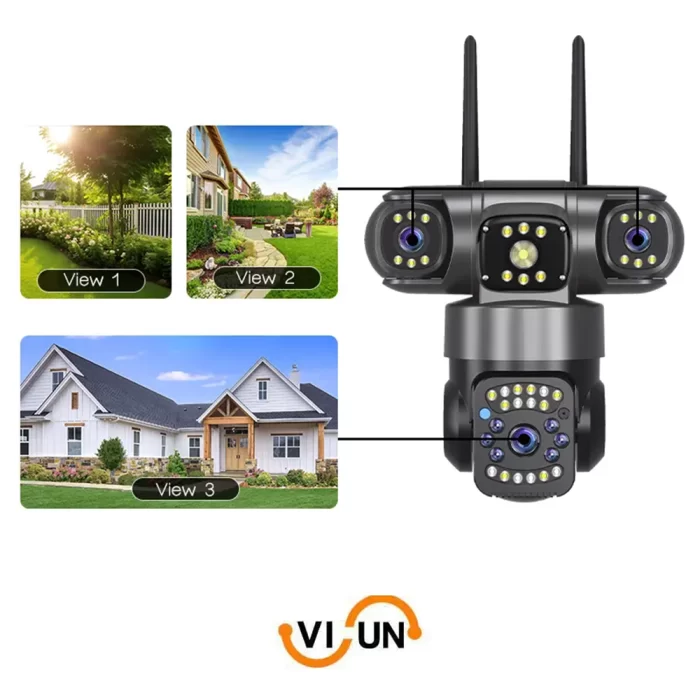 دوربین سیمکارتی ws2122 با ۳ لنز، نرم افزار v380 و آژیر