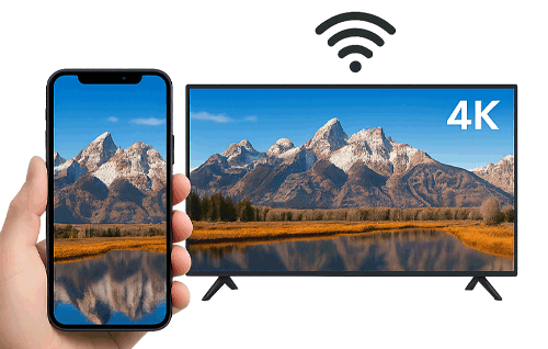 انتقال تصویر با کیفیت 4k روی تلویزیون