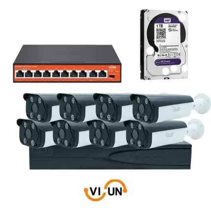 پکیج دوربین مداربسته هوش مصنوعی 8 مگاپیکسل 8 عددی