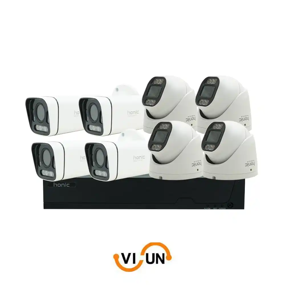 VISUN.IR پکیج 8 عددی دوربین مداربسته هوش مصنوعی 8 مگاپیکسل