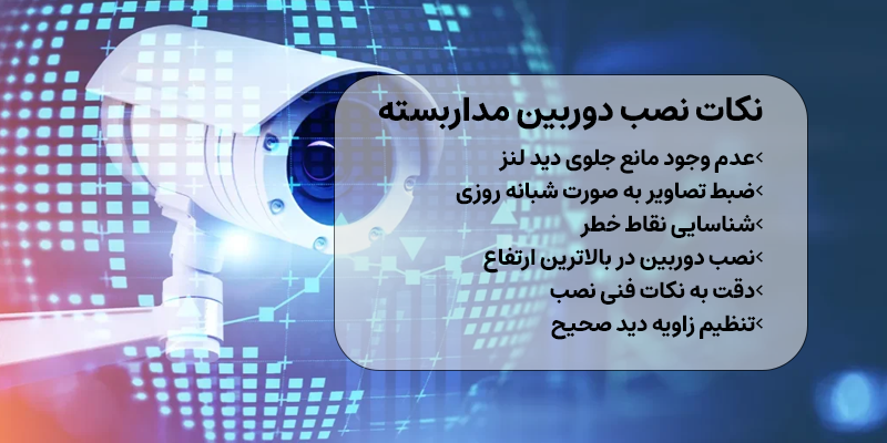 راهنمای خرید دوربین مداربسته 3 نکات نصب دوربین مداربسته